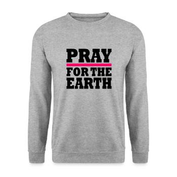 Pray for the earth - Sweat-shirt Unisexe - gris chiné - Devant - Alina (178cm) & Michal (187cm)