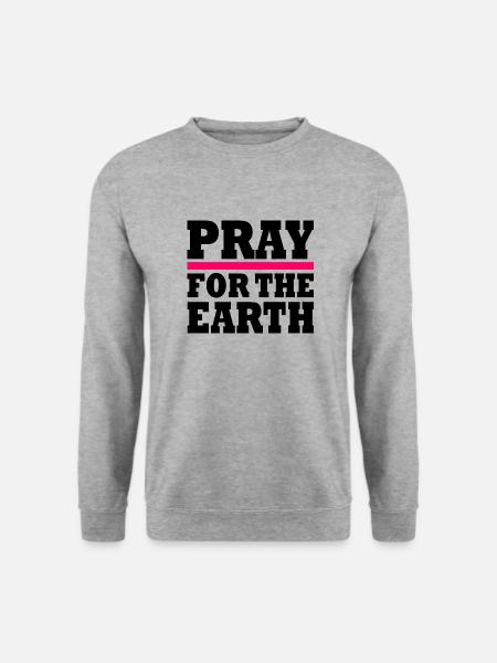 Pray for the earth - Unisex Pullover - Weißgrau meliert