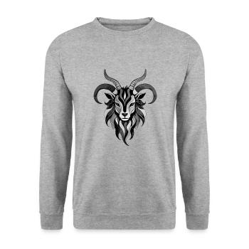 Aries - Zodiac Sign Motive - Unisex Pullover - Weißgrau meliert - Vorne - Alina (178cm) & Michal (187cm)
