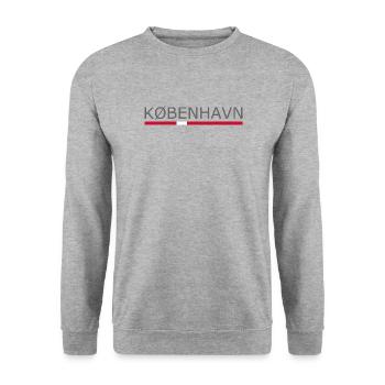 Kobenhavn - Copenhagen - Kopenhagen - Denmark Flag - Unisex Pullover - Weißgrau meliert - Vorne - Alina (178cm) & Michal (187cm)