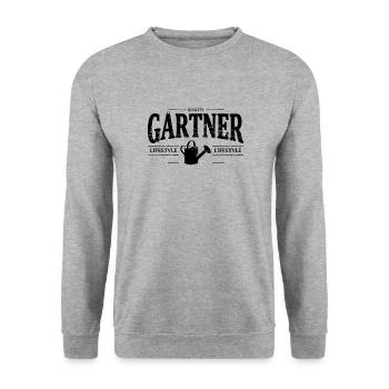 Gärtner - Unisex Pullover - Weißgrau meliert - Vorne - Alina (178cm) & Michal (187cm)