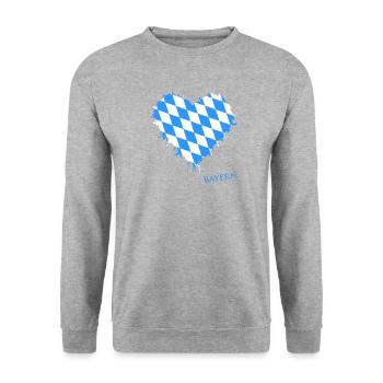 Bayern - Unisex Pullover - Weißgrau meliert - Vorne - Alina (178cm) & Michal (187cm)
