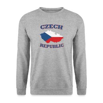 Czech Republik, Tschechien - Unisex Pullover - Weißgrau meliert - Vorne - Alina (178cm) & Michal (187cm)