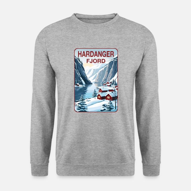Hardanger Fjord - Unisex Pullover - Weißgrau meliert