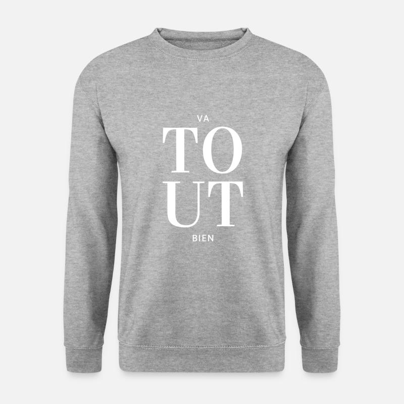 Tout va bien simple - Unisex Pullover - Weißgrau meliert