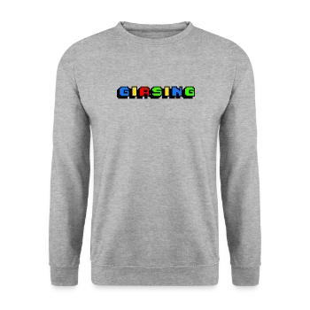 Giasing Pixel Giesing Munich 089 Minga - Unisex Sweatshirt - salt & pepper - Front - Alina (178cm) & Michal (187cm)