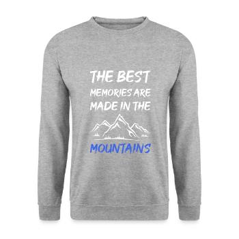 made in the the best memories are made in the moun - Unisex Sweatshirt - salt & pepper - Front - Alina (178cm) & Michal (187cm)