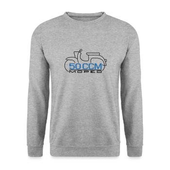 Moped Schwalbe 50 ccm Emblem - Unisex Sweatshirt - salt & pepper - Front - Alina (178cm) & Michal (187cm)