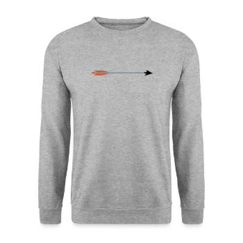 medieval archery arrow Broadhead by Patjila - Unisex Sweatshirt - salt & pepper - Front - Alina (178cm) & Michal (187cm)