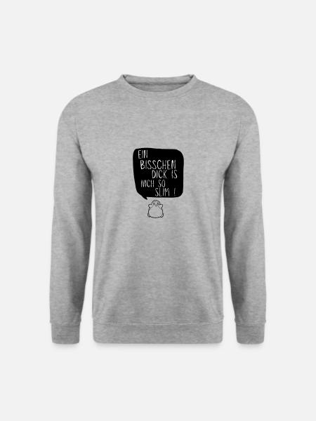 Ein Bisschen Dick Is Nich So Slim Dicker Pinguin - Unisex Pullover - Weißgrau meliert