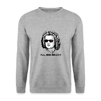 Je serai bach drôle Sebastian Bach avec des lunettes - Sweat-shirt Unisexe - gris chiné - Devant - Alina (178cm) & Michal (187cm)