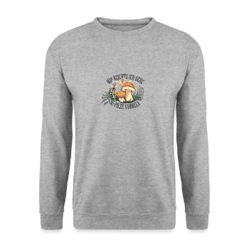 Mir reichts Champignons Ranger Pilzsucher der Mond - Unisex Pullover - Weißgrau meliert - Vorne - Alina (178cm) & Michal (187cm)