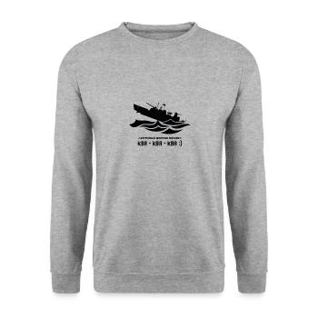 Ukrainian Humor Patriots Quote Laughter - Unisex Sweatshirt - salt & pepper - Front - Alina (178cm) & Michal (187cm)