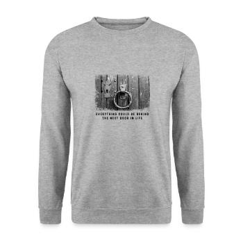 Everything behind the next door keyhole - Unisex Sweatshirt - salt & pepper - Front - Alina (178cm) & Michal (187cm)