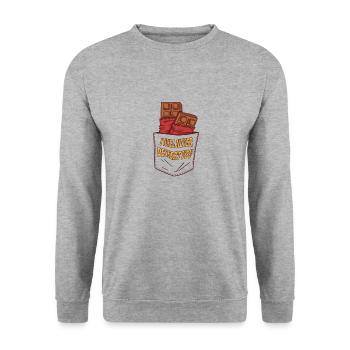 Je ne serai jamais votre dessert sucré au chocolat - Sweat-shirt Unisexe - gris chiné - Devant - Alina (178cm) & Michal (187cm)