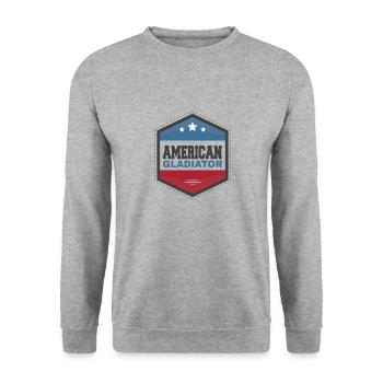 American Gladiator USA Flagg Fitness sports - Unisex Pullover - Weißgrau meliert - Vorne - Alina (178cm) & Michal (187cm)