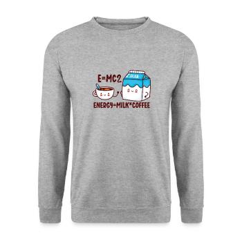 Énergie Lait Café Mignon Estuaire Automne - Sweat-shirt Unisexe - gris chiné - Devant - Alina (178cm) & Michal (187cm)