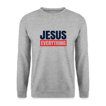 Jesus Alles Glaube Bibel Orthodoxy Zitat - Unisex Pullover - Weißgrau meliert - Vorne - Alina (178cm) & Michal (187cm)