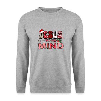 Jésus dans mon Foi Bible Orthodoxie - Sweat-shirt Unisexe - gris chiné - Devant - Alina (178cm) & Michal (187cm)