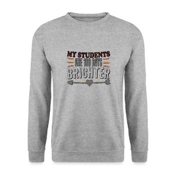 Mes élèves ont 100 jours de plus d’enclos scolaires - Sweat-shirt Unisexe - gris chiné - Devant - Alina (178cm) & Michal (187cm)