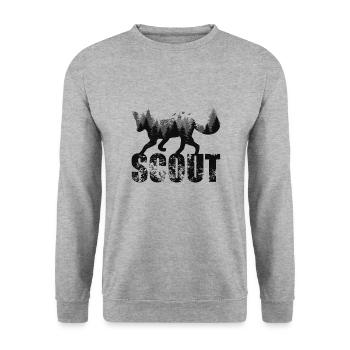 Fox Scout Life Hike Nature Survival Mountains - Unisex Pullover - Weißgrau meliert - Vorne - Alina (178cm) & Michal (187cm)