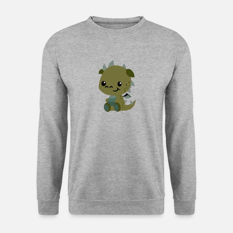 Kleiner Süßer Drache - Unisex Pullover - Weißgrau meliert