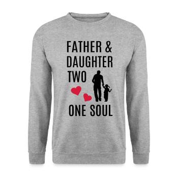 Father daughter holding hands heart soul best dad - Unisex Sweatshirt - salt & pepper - Front - Alina (178cm) & Michal (187cm)