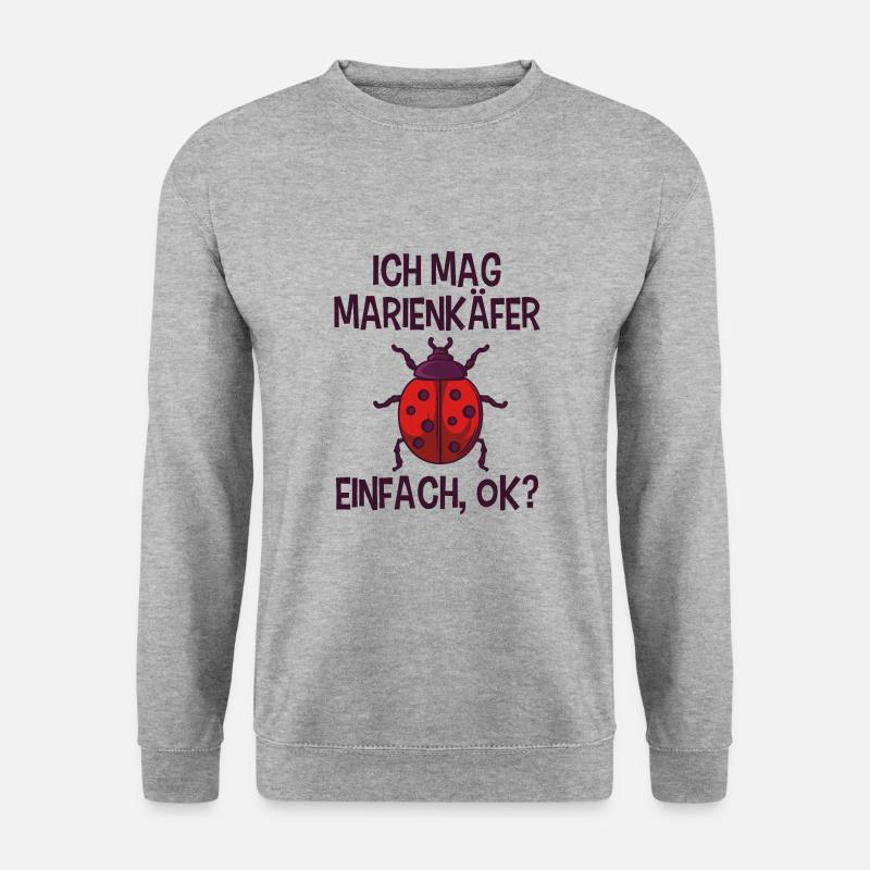 Marienkäfer lustiger Spruch - Unisex Pullover - Weißgrau meliert
