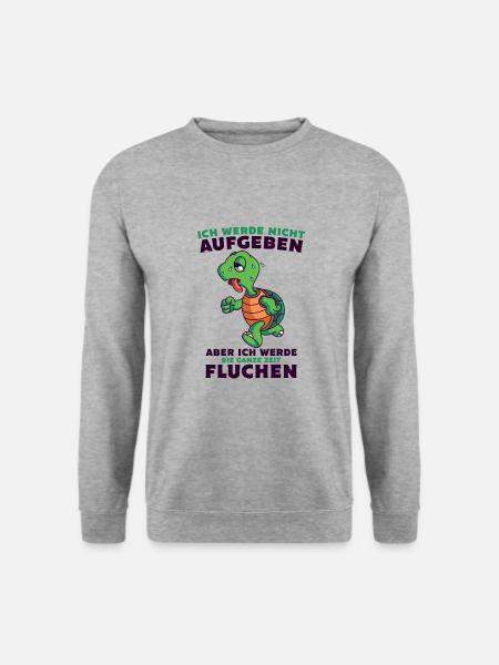 Schildkröte lustig Läufer Jogger Sportler running - Unisex Pullover - Weißgrau meliert