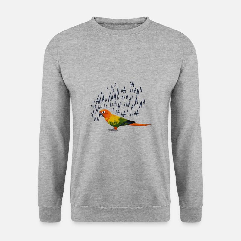 Papagei tropischer Vogel - Unisex Pullover - Weißgrau meliert