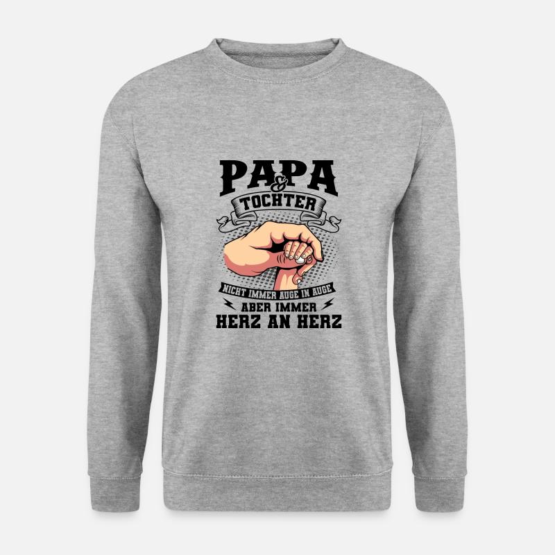 Papa und Tochter Vatertag Geschenk Vater Töchter - Unisex Pullover - Weißgrau meliert