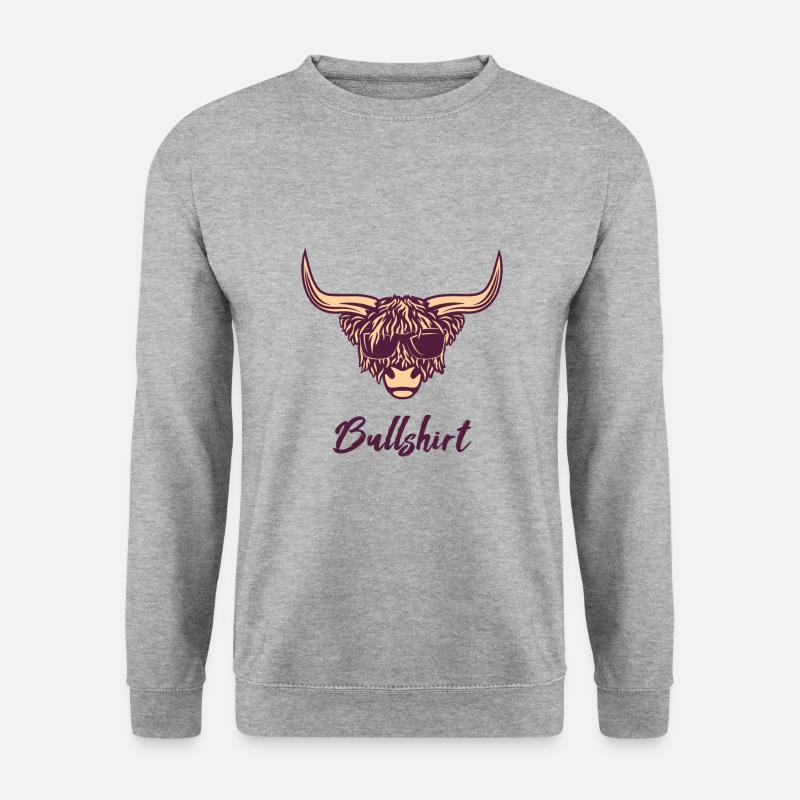 Hochlandrind - Unisex Pullover - Weißgrau meliert