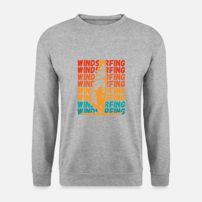 Weißer Windsurfer Auf Surfbrett - Unisex Pullover - Weißgrau meliert
