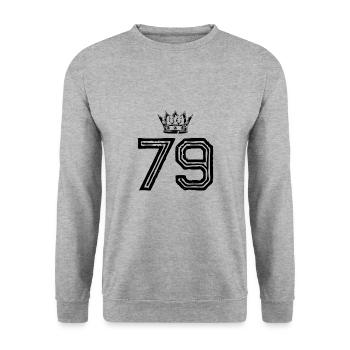 79 Couronne de nombre - Sweat-shirt Unisexe - gris chiné - Devant - Alina (178cm) & Michal (187cm)