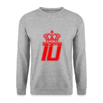 10 number crown - Unisex Sweatshirt - salt & pepper - Front - Alina (178cm) & Michal (187cm)
