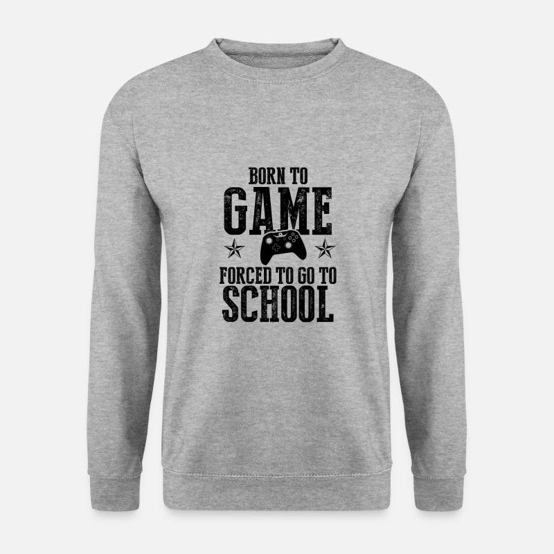 schule gamer - Unisex Pullover - Weißgrau meliert