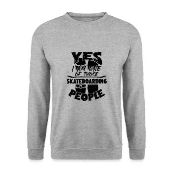 skateboarding spruch - Sweat-shirt Unisexe - gris chiné - Devant - Alina (178cm) & Michal (187cm)
