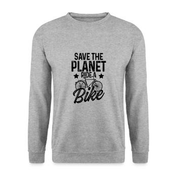 sauver la planète vélo - Sweat-shirt Unisexe - gris chiné - Devant - Alina (178cm) & Michal (187cm)