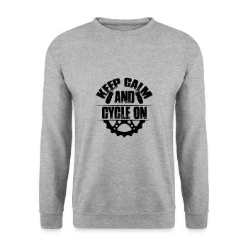garder le vélo calme - Sweat-shirt Unisexe - gris chiné - Devant - Alina (178cm) & Michal (187cm)