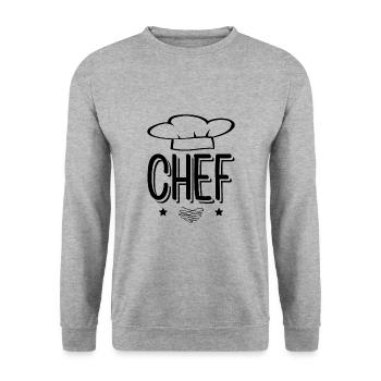 chef cuisiner - Sweat-shirt Unisexe - gris chiné - Devant - Alina (178cm) & Michal (187cm)
