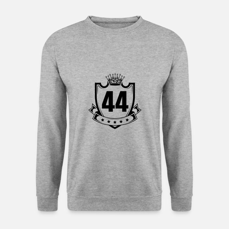 44 Zahl Wappen - Unisex Pullover - Weißgrau meliert