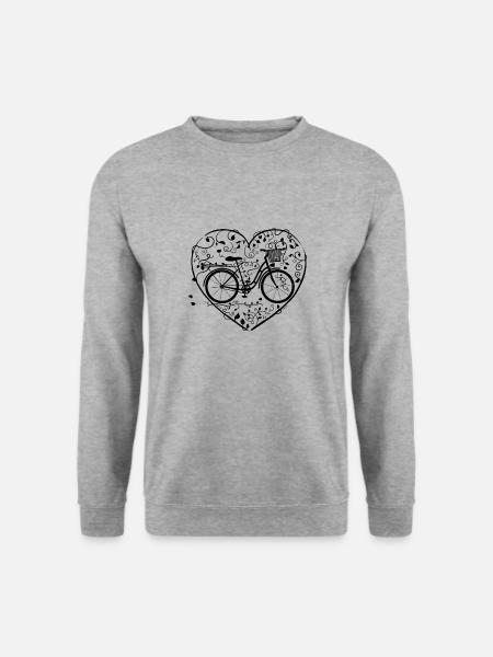 Bicycle heart ladies bike romantic electric bike - Unisex Sweatshirt - salt & pepper