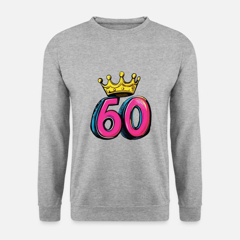 60 Number Crown - Unisex Sweatshirt - salt & pepper