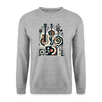 Musical Instruments Minimalist Art - Unisex Sweatshirt - salt & pepper - Front - Alina (178cm) & Michal (187cm)