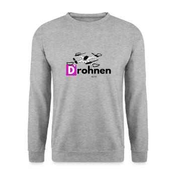 Drohnen Pilot Drone Pilot Helikopter Flug - Unisex Pullover - Weißgrau meliert - Vorne - Alina (178cm) & Michal (187cm)