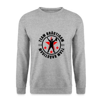 Team Bräutigam Hochzeit - Unisex Pullover - Weißgrau meliert - Vorne - Alina (178cm) & Michal (187cm)