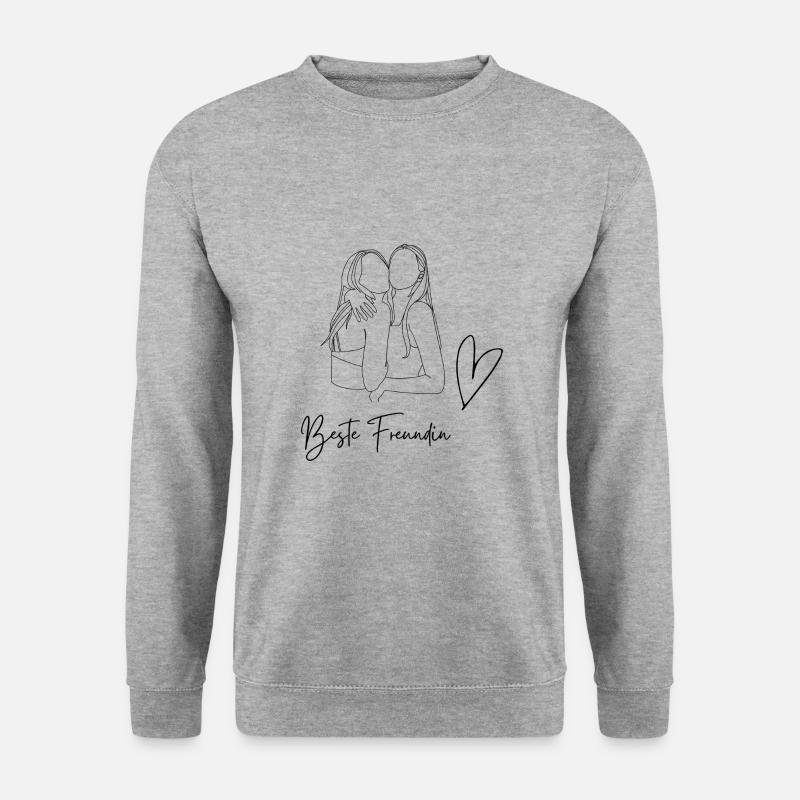 Beste Freundin - Unisex Pullover - Weißgrau meliert