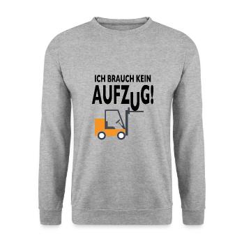 Staplerfahrer Lagerist Gabelstaplerfahrer Stapler - Unisex Pullover - Weißgrau meliert - Vorne - Alina (178cm) & Michal (187cm)
