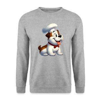 Englische Bulldogge 4 - Unisex Pullover - Weißgrau meliert - Vorne - Alina (178cm) & Michal (187cm)