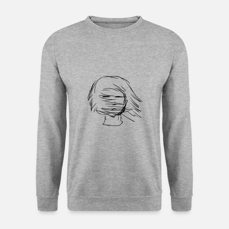 Wehende Haare - Unisex Pullover - Weißgrau meliert